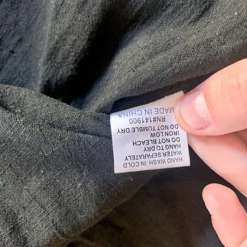 Velzera Black Cotton Fringe Tunic Top Mini Dress 2XL Tasseled Flowy