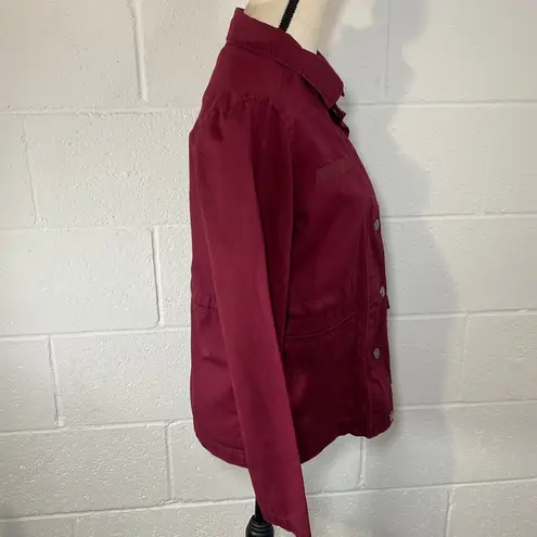 Abound Nordstrom Burgundy Zip Up Utility Jacket