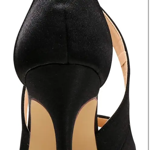 Elegant Park Black Strappy Peep Toe Heels Sz 7.5