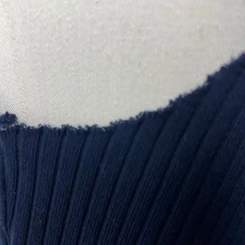 Cotton Citizen Ibiza Ribbed Tank Top Navy Square Neck Stretch Crop Knit Size M