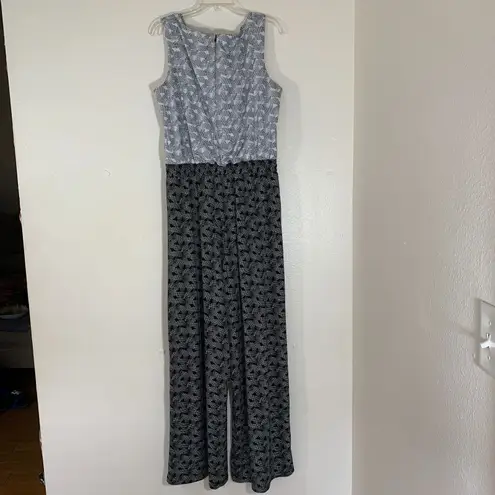 Shelby & Palmer Boutique Black & White Geometric Drawstring Pants Jumpsuit XL