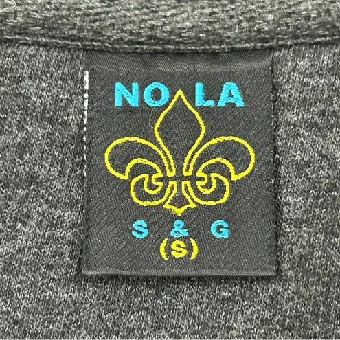 NOLA New Orleans French Quarter Louisiana Gray Full Zip Hoodie Sweatshirt Size S