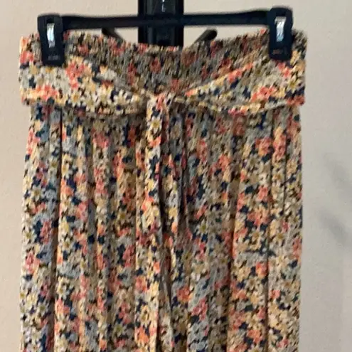 Patrons of Peace blue and Green wide leg pant’s smocked waist