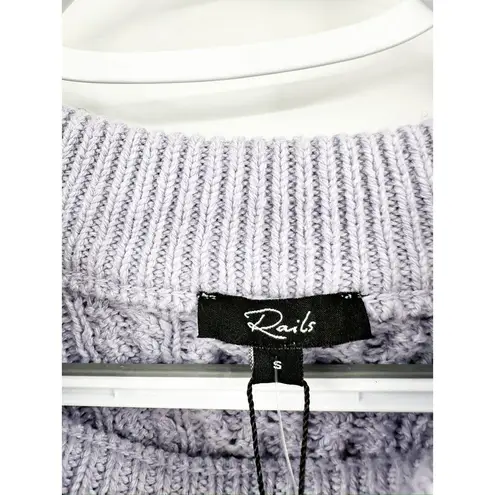 Rails Amy Cable Knit Sweater Lavender Purple Tie Back Size S NEW