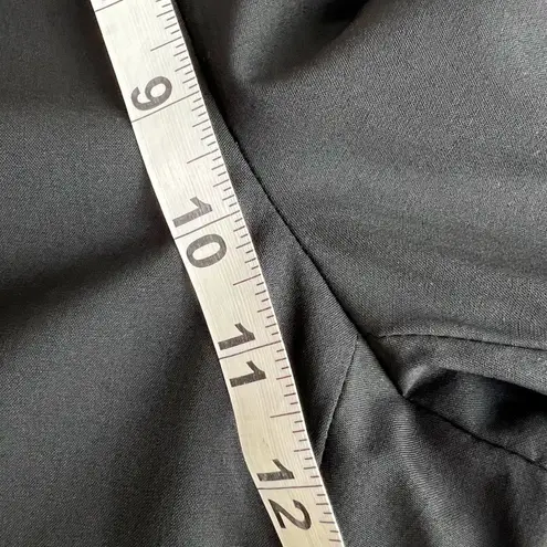 Lafayette 148 Black Virgin Wool & Stretch Wide Leg Menswear Pants Size 12 Hemmed