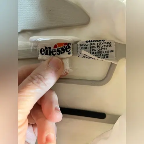 Vintage Ellesse Athletic Jacket Embossed White design w gold piping Zip front Size undefined