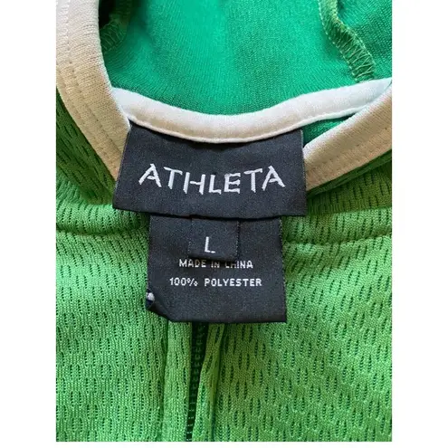 Athleta  Zip Up Track Jacket Green Size L Athletic Workout Athleisure Casual Cute