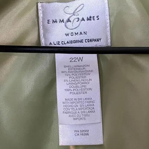 Emma James Linen Blend Button Down Shirt/Jacket Shacket Size 22W