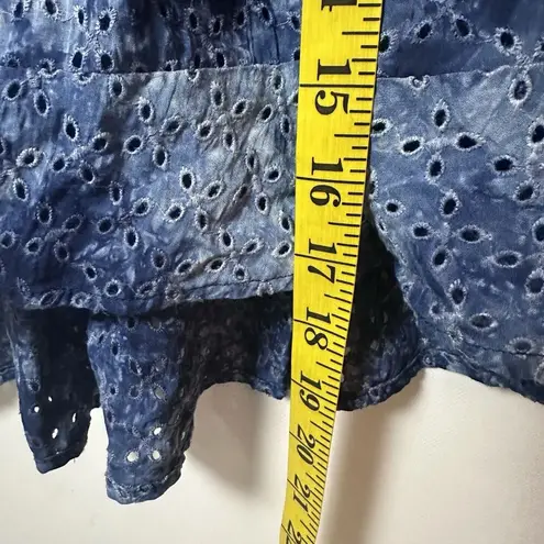 Eyelet Tiered Skirt Womens Blue Midnight Tie Dye Mini Boho Westerncore Lagen M Size M