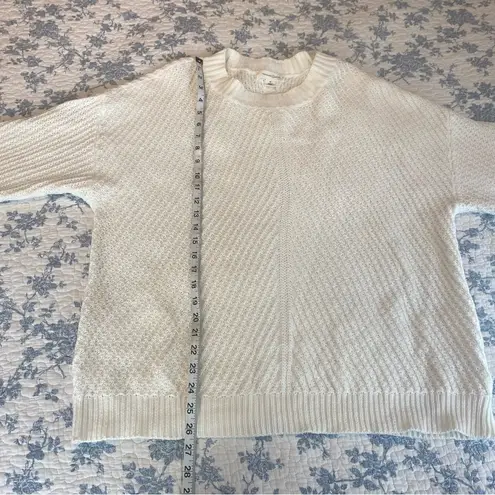 Treasure & Bond Tuck Stitch Oversized 100% Cotton Sweater Ivory Size Medium