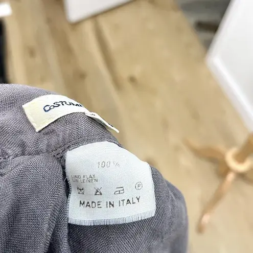 COSTUME NATIONAL 100% Linen Wrap Tie Skirt Minimalist Classic size Medium Gray