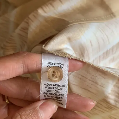 Marc New York $89 Gold White Beige Cream Tan Striped Sleeveless W/belt dress NWT