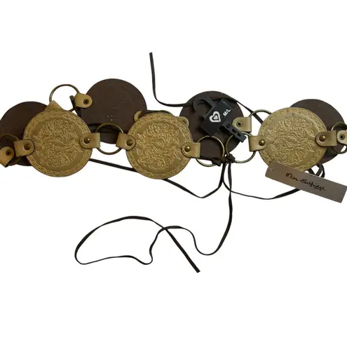 Miss Selfridge NWT Vintage Light Brown Western Style Circle Loop Belt