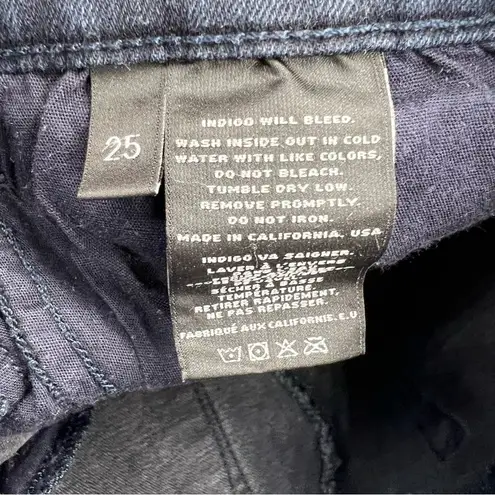 J Brand  Women's Willow Verve Dark Wash Moto Style Skinny Mid-Rise Jeans Size 25