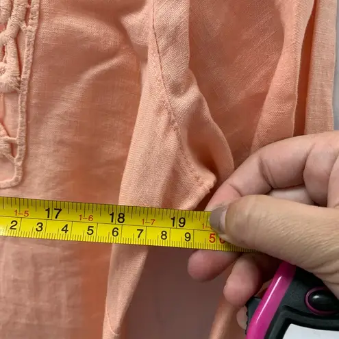 Malvin Hamburg Germany peach Linen Shirt Dress Size: M Size M