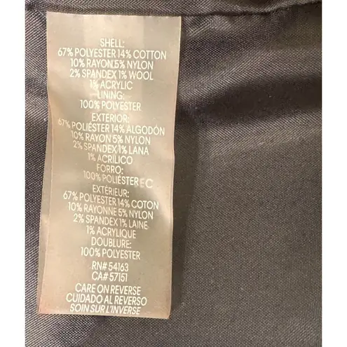 Calvin Klein  Plaid Tweed Topper Jacket Womens 2 Red Black White Long Blazer Coat