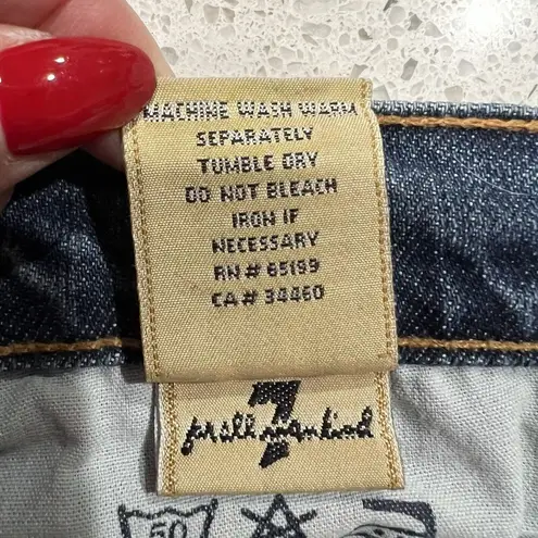 7 For All Mankind  7FAM Size 28 Jeans Boy Cut Button Fly Low Rise Stretch Women’s