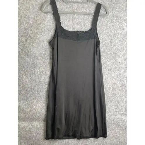 Vanity Fair Black Mini Slip Dress Lace Trim Lingerie Party Cocktail Clubwear 36