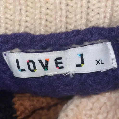 Love j color block frayed cropped sweater