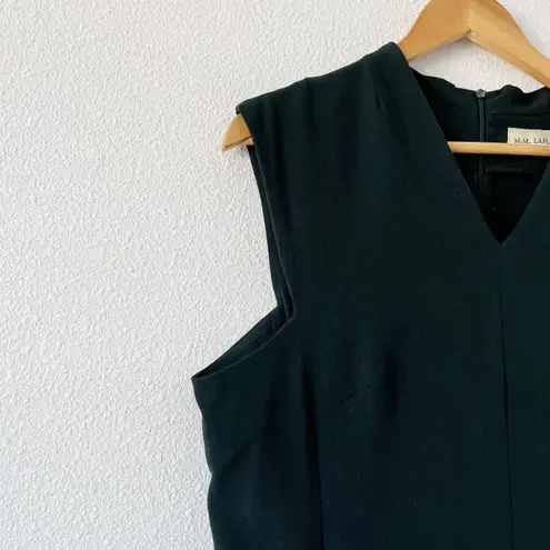 MM.LaFleur Dark Green V-Neck Aditi Sheath Career Sleeveless Dress