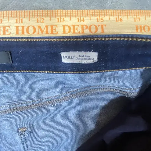 Mavi Molly Mid Rise Classic Boot Cut Jeans Women's 34" Waist Dark Blue Denim 14 Size 14P