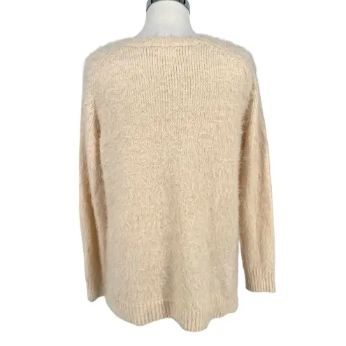 Gentle Fawn V-Neck Textured Cozy Sweater Ivory Cream Size XS
