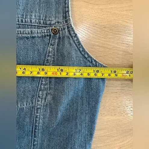 Hunt Club VTG blue denim button down sleeveless western shirt vest size medium