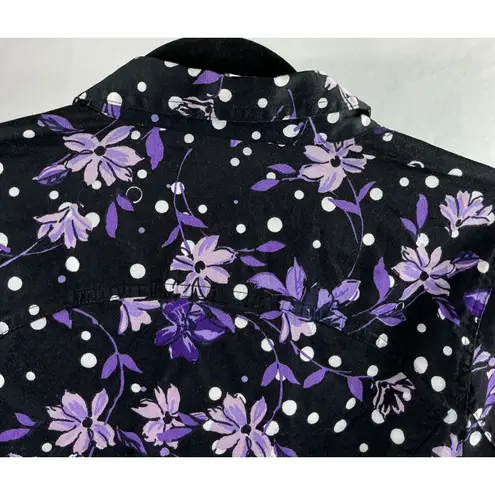 Christopher & Banks Christopher Banks Floral Polka Dot Button Down Short Sleeve Top - Image 9