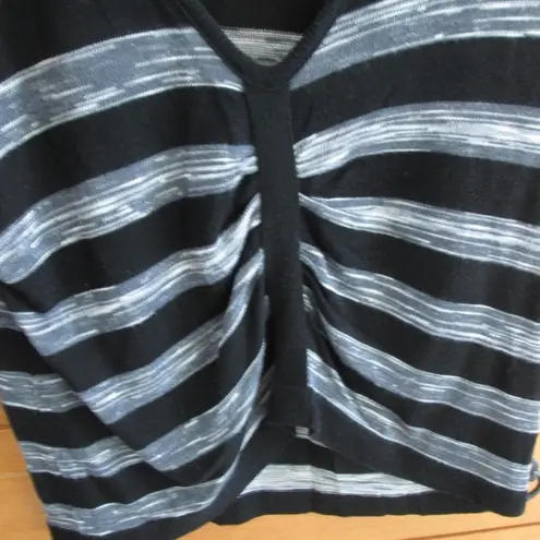 Black & White Shirred Front Sweater