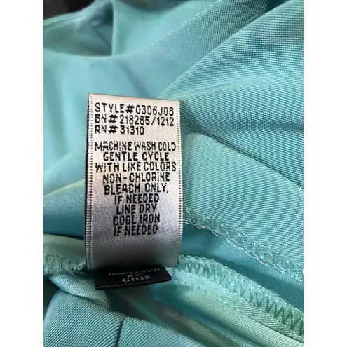 Kasper Light Teal Sleeveless Sheath Dress Notched Neckline Womens Size 18