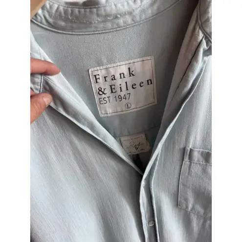 Frank & Eileen Sz Large Denim Rory Maxi Shirt Dress Seafoam Mineral Wash