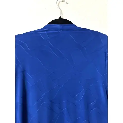 Alfred Dunner Women M Cardigan Blue Textured Open Front Top Set Office Casual