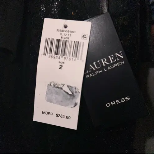 LAUREN RALPH LAUREN Women’s Dress Black Sequined Crepe Jumpsuit Size 2