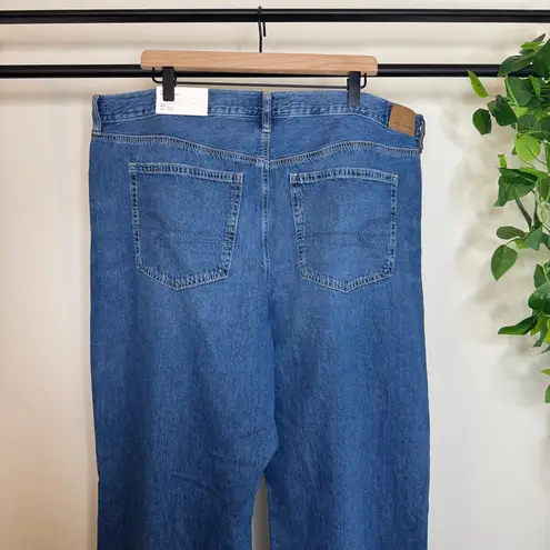 American Eagle NEW  AE Dreamy Drape Low-Rise Baggy Flare Jean Simply Dark size 20