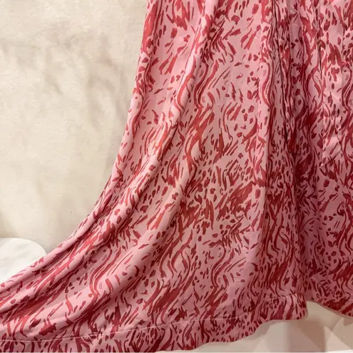 En Saison Selah Satin Floral Midi Dress in Pink Spice Size Small NWT