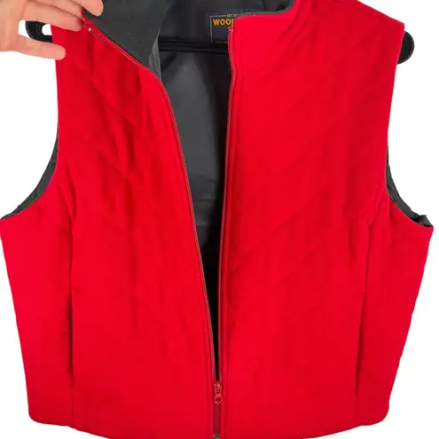 Woolrich Vintage 100% Wool Full Zip Quilted Lined Mock Neck Vest Women's Size L