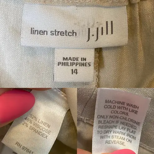 J. Jill Linen Blend Pants Tan Size 14