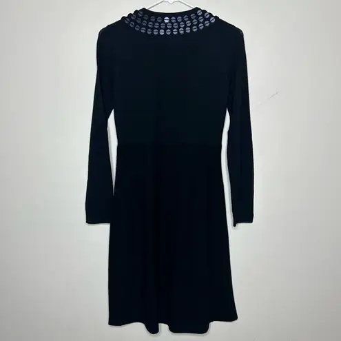 Tory Burch  Sweater Dress Black Long Sleeve 100% Merino Wool Womens Size XS