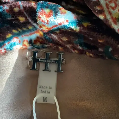 Haute Hippie Sahara Zip Front Beaded Printed Bomber Jacket Velour Paisle…