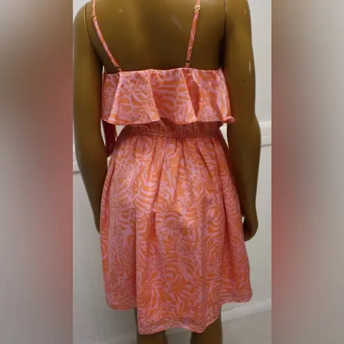 LILLY PULITZER For Target‎ Jungle Orange Pink Giraffing Me Crazy Flounce Dress