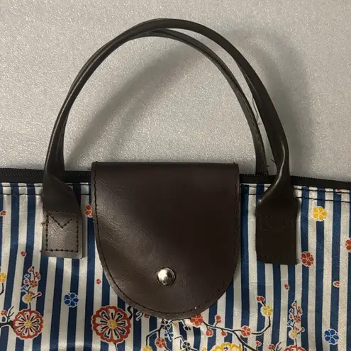 Sac GM Zip Floral Foldable Tote Bag Nautical Casual Preppy Vacation Classic Boho Blue