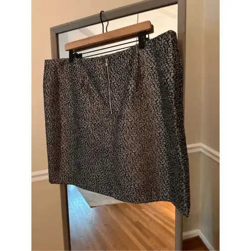 Loft  Metallic Pencil Skirt NWT  Size 18 Silver Black Textured Holiday  Skirt