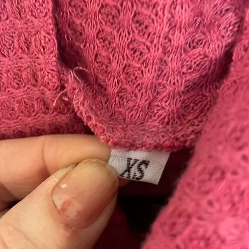 Amazon pink Waffle knit turtleneck oversized sweater xs
