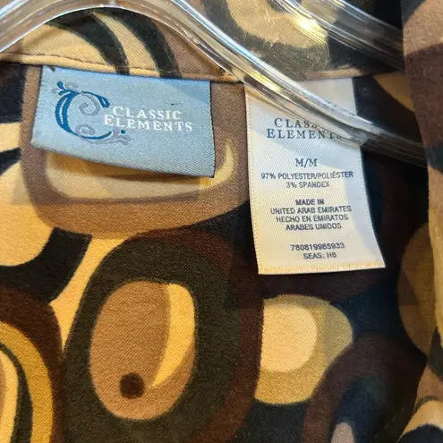 Classic Elements Vintage Brown Patterned Jacket Blazer Size Medium