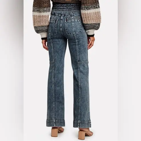 Ulla Johnson NWT Wade Tie Flare Leg Medium Wash Denim Jeans Size 4