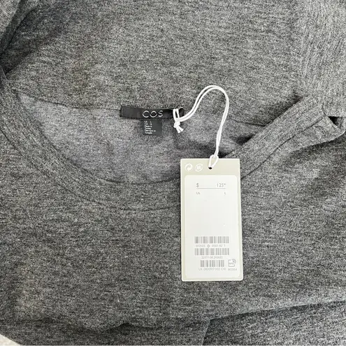 COS NWT Grey Wool Blend Dress with Attached Scarf, Size L