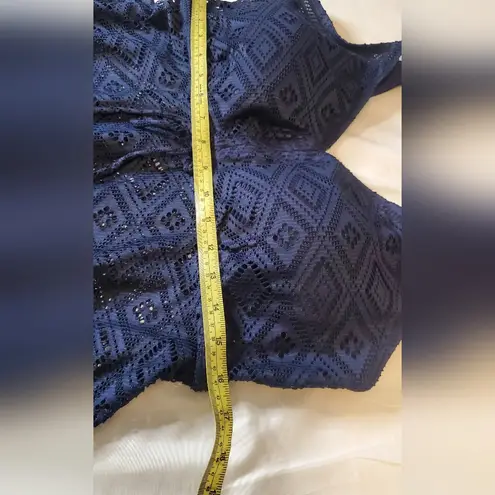 Avenue NAVY Jacquard Tankini Swim Top, Size:US 14W Blue
