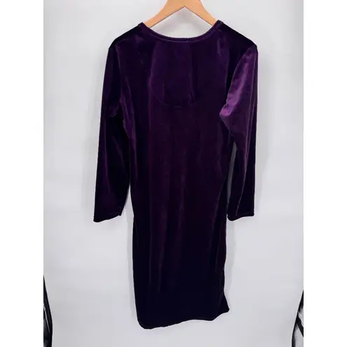 Gilligan & O'Malley Nightgown Womens Medium Purple Polyester Velvet Vintage
