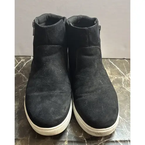 IZOD Womens Mila Black Faux Suede Pull-On Boot Sneaker Ankle Bootie Size 8