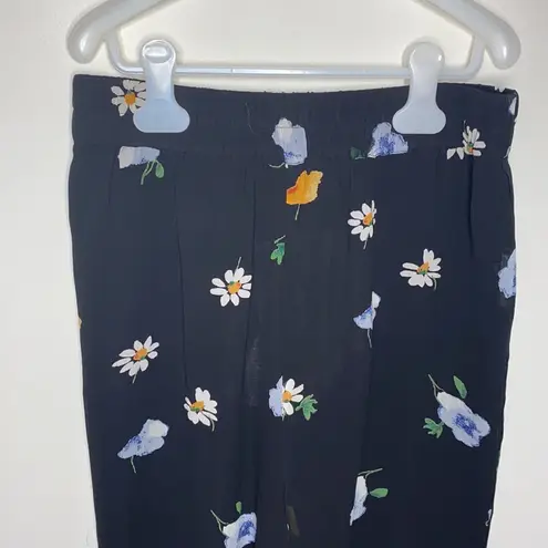 Ganni Dainty Georgette floral print sheer wide leg pants EU size 36